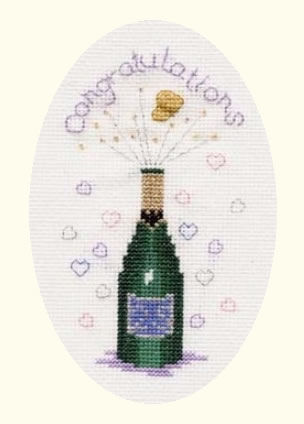Cross Stitch Kit Congratulations Greeting Card, Counted Cross Stitch CDG09