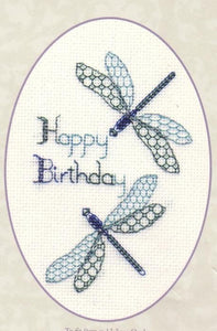 Cross Stitch Kit Dragonflies Greeting Card, Counted Cross Stitch CDG11