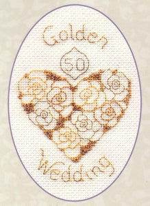 Golden Wedding 50 Greeting Card, Cross Stitch Kit CDG16