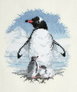 Cross Stitch Kit Penguin, Counted Cross Stitch Kit Derwentwater