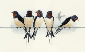 Swallows Counted Cross Stitch Kit, Derwentwater Designs
