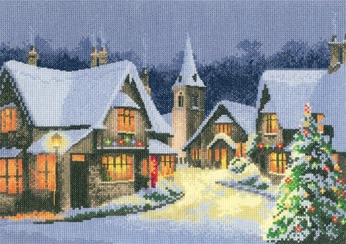 Christmas Village Cross Stitch Kit, John Clayton, Heritage Crafts