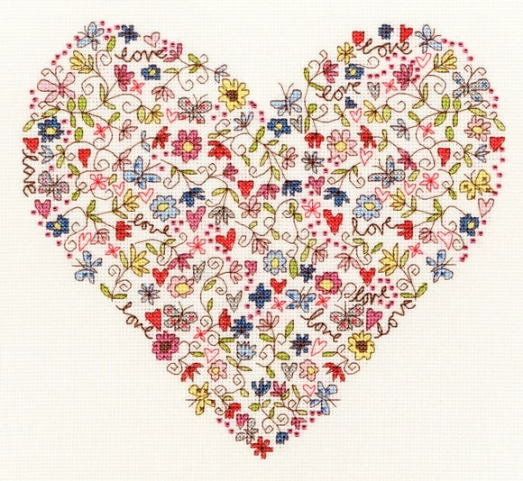 Cross Stitch Kit Love Heart, Counted Cross Stitch XKA1