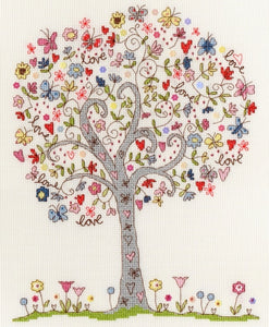 Cross Stitch Kit Love Tree, Counted Cross Stitch XKA2