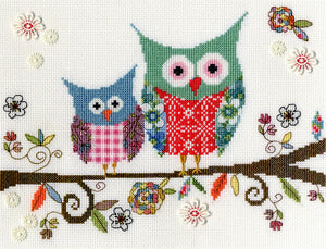 Cross Stitch Kit Love Woo, Owls Counted Cross Stitch XKA6