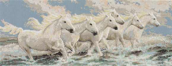 Cross Stitch Kit Seaside Horses, Counted Cross Stitch Kit 013-0338