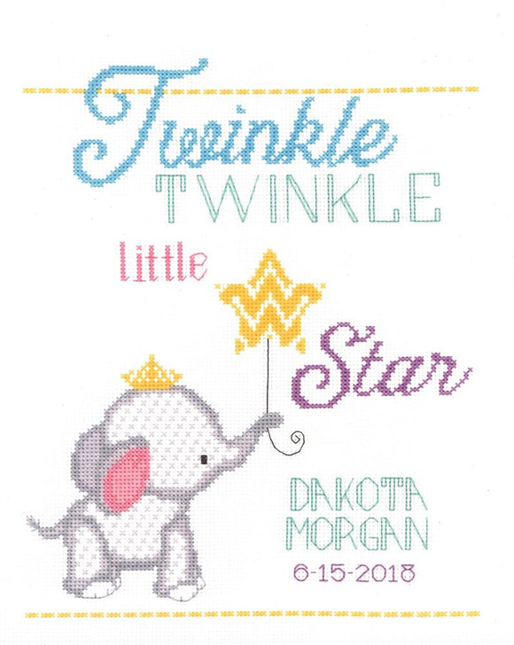 Twinkle Birth Sampler Counted Cross Stitch Kit Janlynn 182-0412