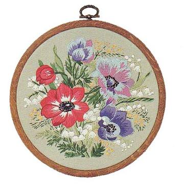 Embroidery Kit Anemones, Design Perfection E138