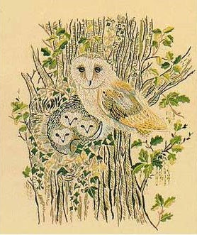 Embroidery Kit Barn Owls, Design Perfection E201