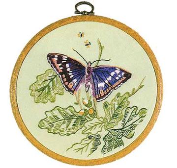 Embroidery Kit Butterfly Purple Emperor, Design Perfection E157