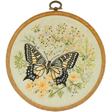 Embroidery Kit Butterfly Swallowtail, Design Perfection E155