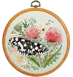 Embroidery Kit Butterfly Marbled White, Design Perfection E151