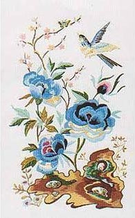 Embroidery Kit Oriental Blue Peony, Design Perfection E153