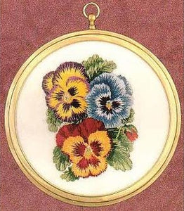 Embroidery Kit Pansies Mini, Design Perfection E502