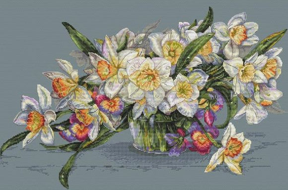 Daffodils Cross Stitch Kit, Merejka K-014