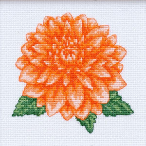 Orange Dahlia Cross Stitch Kit, VDV TM-0128