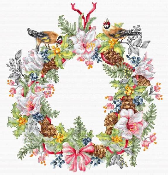 December Wreath Cross Stitch Kit, Luca-s B2401