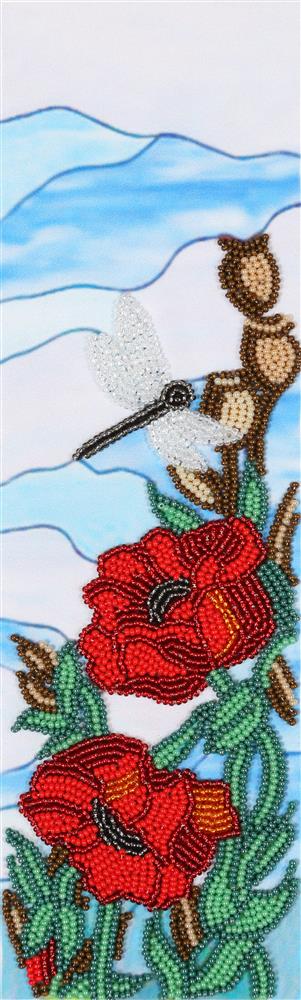 Decorative Poppies Bead Embroidery Kit, Tiffany Bead Work Embroidery VDV TN-0673