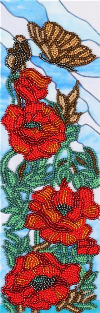 Decorative Poppies Bead Embroidery Kit, Tiffany Style VDV TN-0671