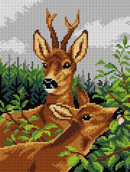 Deer Family Tapestry Needlepoint Kit, Orchidea ORC.M2982