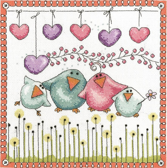 Cross Stitch Kit Bird Family, Counted Cross Stitch Design Works 2912