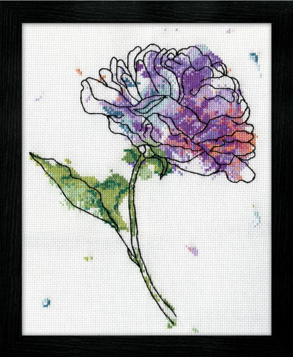 Lilac Floral Watercolour Cross Stitch Kit, Design Works 2972