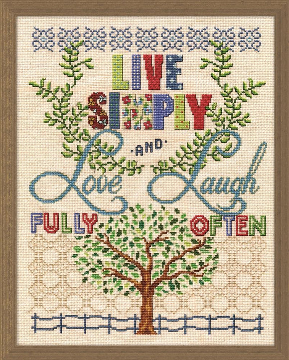 Live Simply Counted Cross Stitch Kit, Design Works 2986