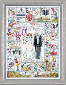 Cross Stitch Kit Wedding ABC, Counted Cross Stitch Kit 2734