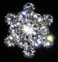 Diamante Button, Crystal Embellishment, Snowflake 4921 -17mm