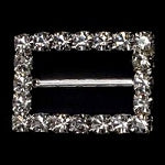 Diamante Ribbon Slider, Crystal Embellishment Rectangle -22mm