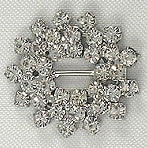 Diamante Ribbon Slider, Crystal Embellishment Flower Cluster -25mm