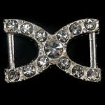 Diamante Ribbon Slider, Crystal Embellishment Double Buckle -20mm