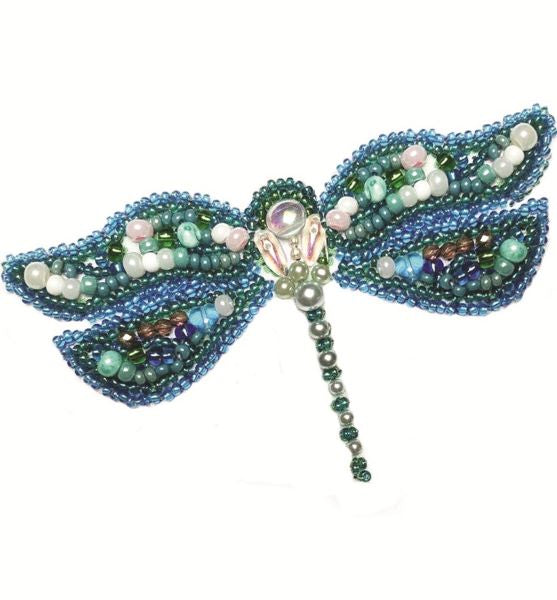 Dragonfly Brooch Bead Embroidery Kit, Bead Work Kit VDV TBR-020