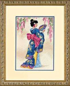 Elegant Geisha Cross Stitch Kit, Dimensions D06953