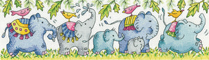 Elephants on Parade Cross Stitch Kit, Heritage Crafts -Karen Carter
