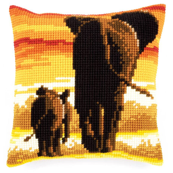 Sunset Elephants CROSS Stitch Tapestry Kit, Vervaco pn-0162254