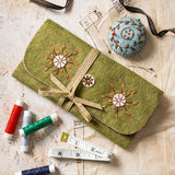 Sewing Roll and Pin Cushion Wool Felt Embroidery Kit, Corinne Lapierre