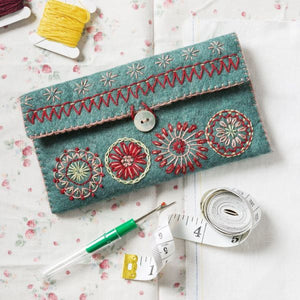 Sewing Pouch Wool Felt Embroidery Kit, Corinne Lapierre