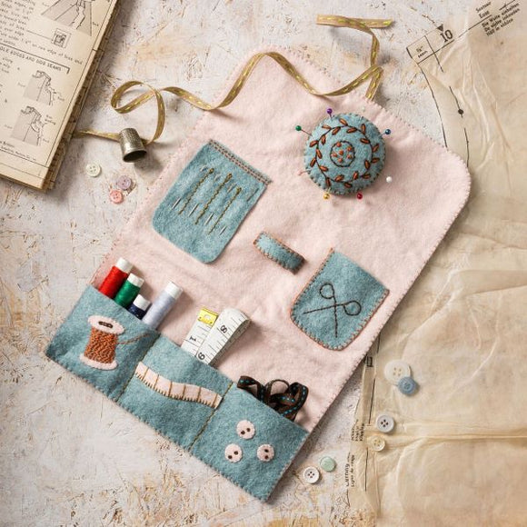 Sewing Roll and Pin Cushion Wool Felt Embroidery Kit, Corinne Lapierre