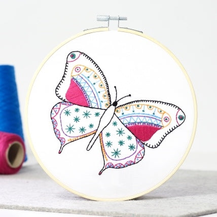 Butterfly Embroidery Kit with Hoop, Hawthorn Handmade