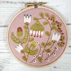 Folk Garden Wool Felt Embroidery Kit, with Hoop, Corinne Lapierre