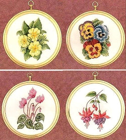 Embroidery Kit Floral Miniatures, Design Perfection - Set of 4