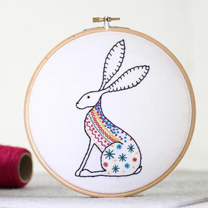 Hare Embroidery Kit with Hoop, Hawthorn Handmade