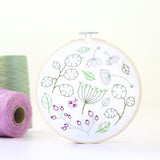 Seedhead Spray Embroidery Kit with Hoop, Hawthorn Handmade