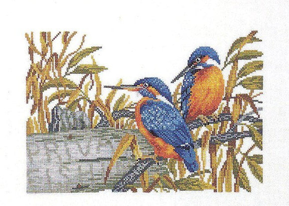 Kingfishers Cross Stitch Kit, Eva Rosenstand 14-147ER