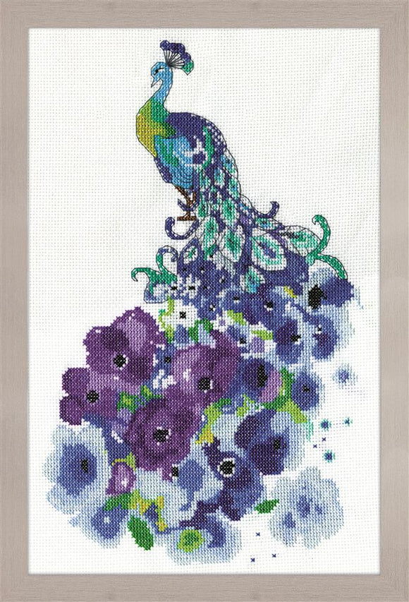 Floral Peacock Cross Stitch Kit, Design Works 3240