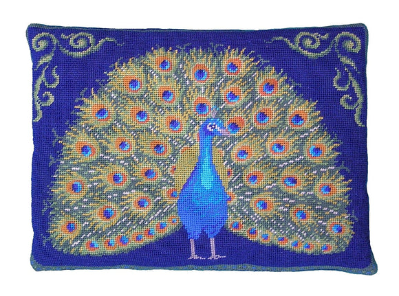 Peacock Display Tapestry Kit Needlepoint Kit, The Fei Collection