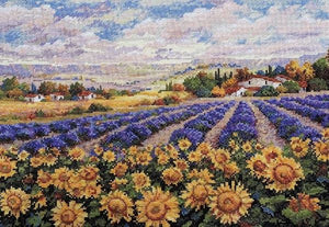 Field of Lavender and Sunflowers Cross Stitch Kit, Merejka K-179