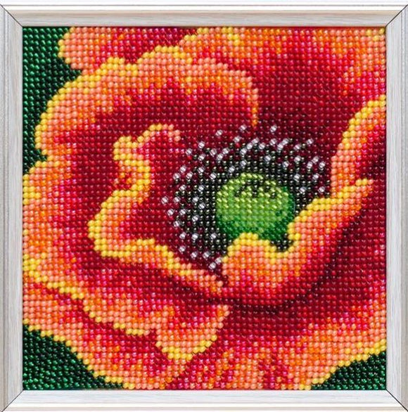 Flaming Flower Bead Embroidery Kit, Bead Work Embroidery Kit VDV TN-1032