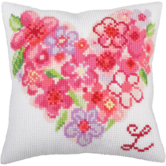 Floral Heart CROSS Stitch Tapestry Kit, Collection D'Art CD5262